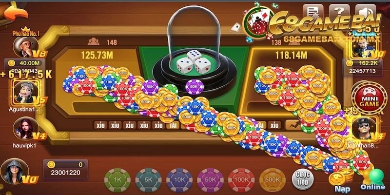 Giao diện chơi Tài Xỉu 68 Game Bài thân thiện