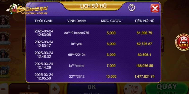 Không ít người chơi đã nhận thưởng từ 68 game bài