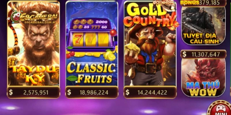 Slot nổ hũ jackpot 68 game bài là sản phẩm ăn khách nhất sân chơi